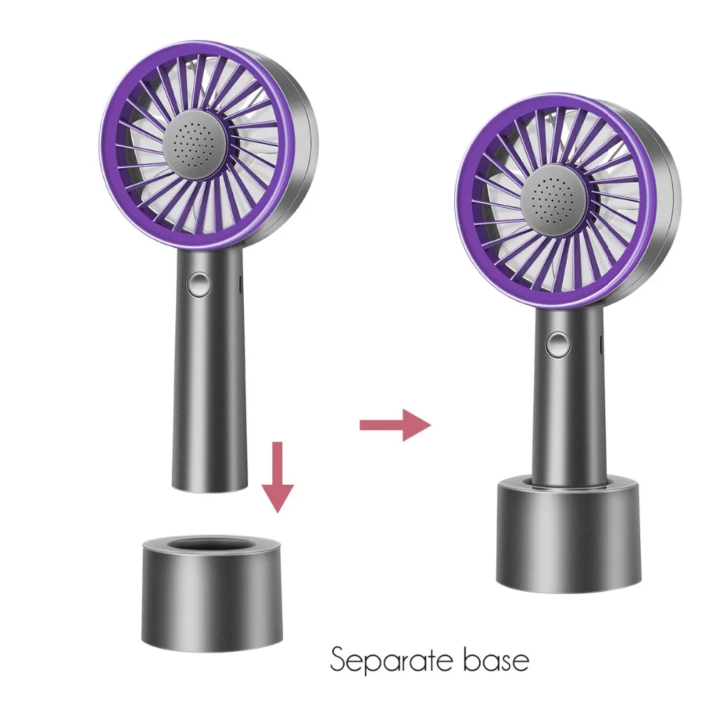 

USB Rechargeable Handhold Desktop Adjustable Mini Fan with 3 Files Wind Speed Additional Aromatherapy Function Cooling Fan 38
