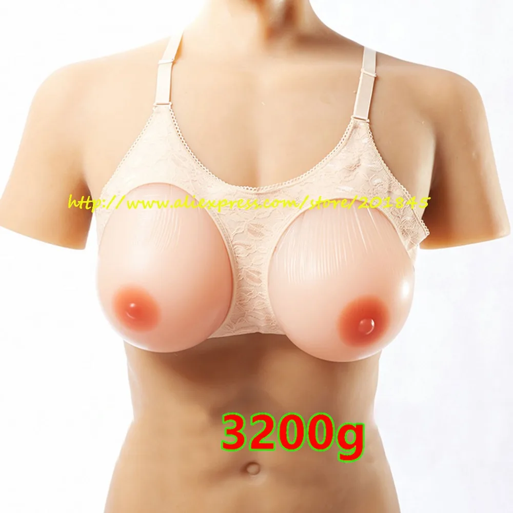 3200g/Pair Silicone Enhancer Realistic Feel  Breast Form Fake Boobs Artifical Breasts Crossdressers Mastectomy Bra