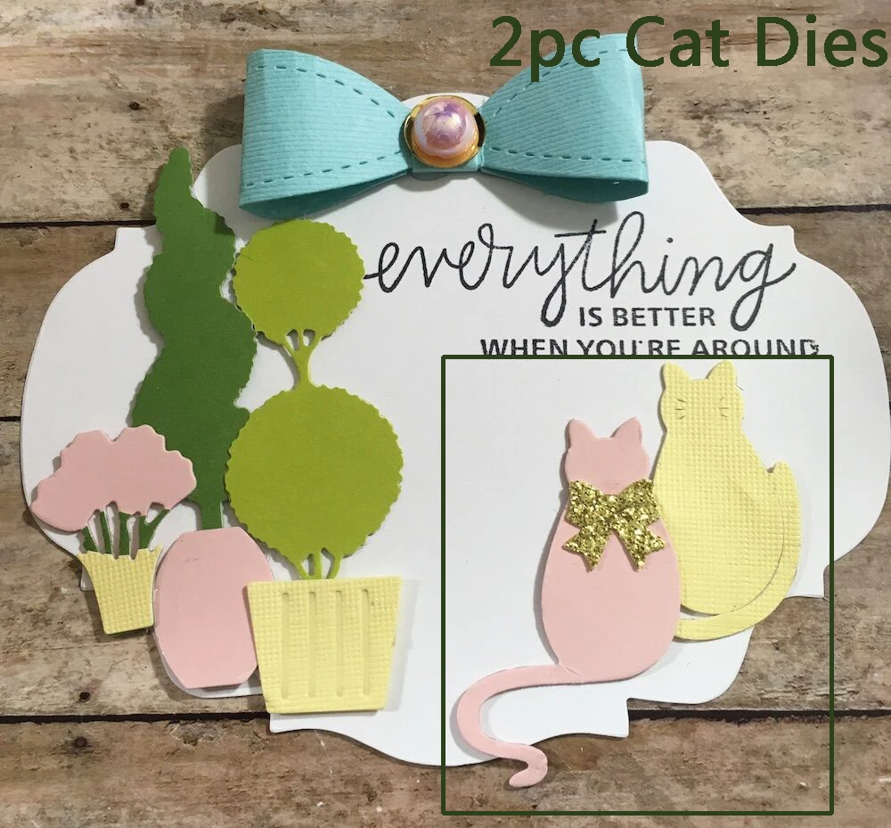 AlinaCraft металлические резные штампы 2 шт. рисунок кошки милый котенок кошка кукла