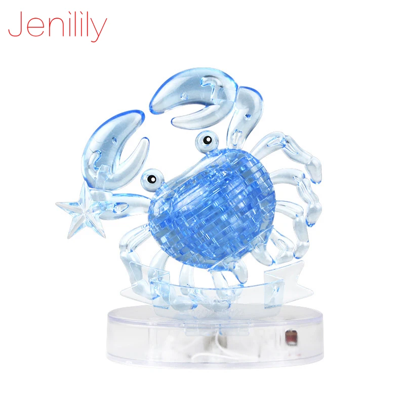 Jenilily DIY Забавный Краб 3D Хрустальные пазлы с цветными огнями 41 шт дети взрослые