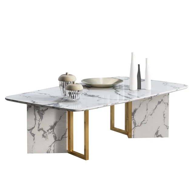 2018 White Home Rectangular Marble Coffee Table  640x640 