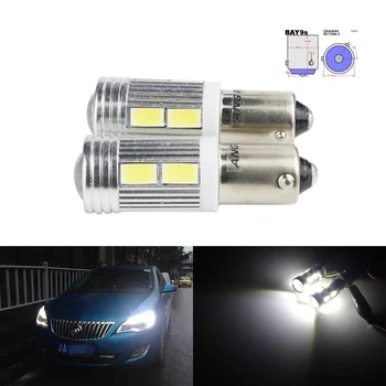 

ANGRONG 2x H21W BAY9s 64136 SMD 10 LED Side Indicator Reverse Daytime Light White 6000K