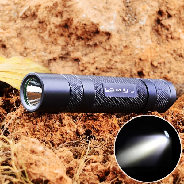 Convoy S2+ Cree XM-L2 U2 EDC светодиодный фонарь, фонарь, фонарь для велосипеда, велосипедный фонарь от фонарика 18650 Bettery-серый