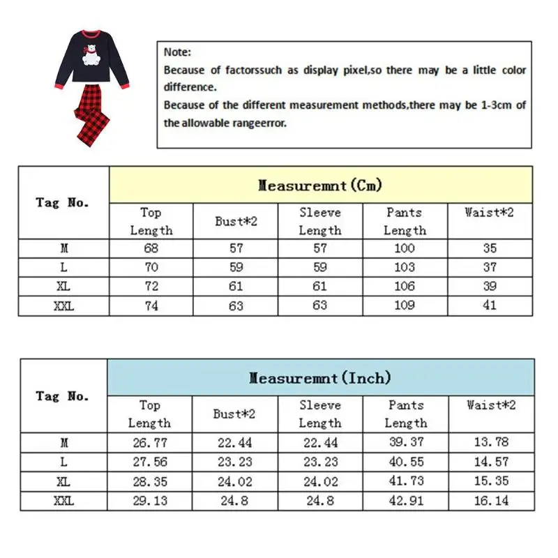Комплект одинаковой одежды для семьи из 2 предметов, футболка с милым медведем для мамы и папы, 2 предмета, штаны в клетку, Рождественская Пижама