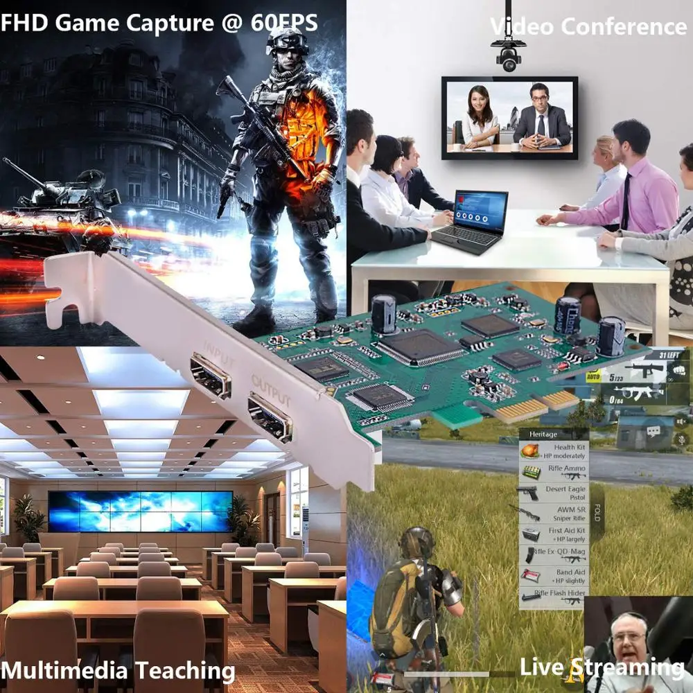 Y & H PCIE записывающее устройство для видеоигр HD 1080P 60FPS PS4 Xbox One Wii U Nintendo Switch