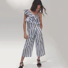 От 3 до 10 лет; платье в полоску для маленьких девочек; элегантный летний комбинезон в стиле бохо; Модный комбинезон на одно плечо; стильная уличная одежда