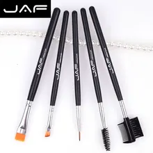 JAF JE0501S-B Eye Makeup Brush Set Eyebrow Comb Flast Angled Fine Eyeliner Eyelash Mascara Spoolie Brushes Vegan