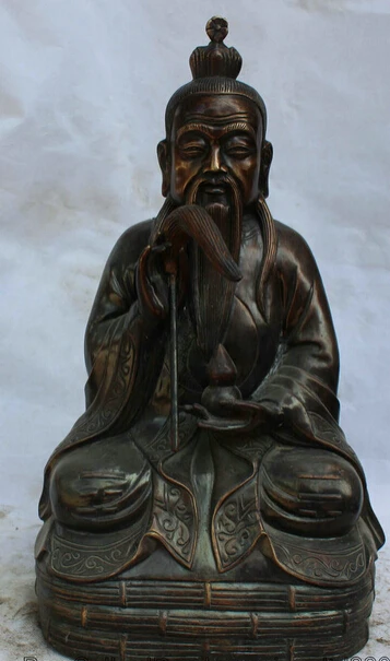 

JP S0524 20 Chinese Bronze Seat immortal Cucurbit Taoism Taoist Tai Shang Lao Jun Statue