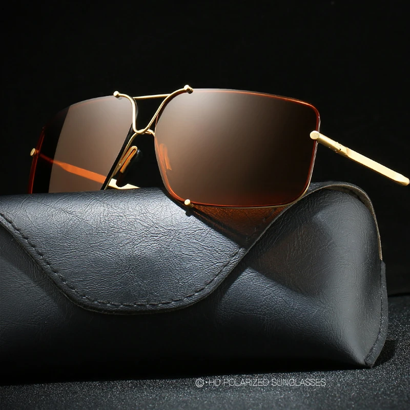 Для мужчин поляризационные бескаркасных очки gafas-де-сол Хомбре винтажные lunettes de soleil homme zonnebril heren kacamata pria