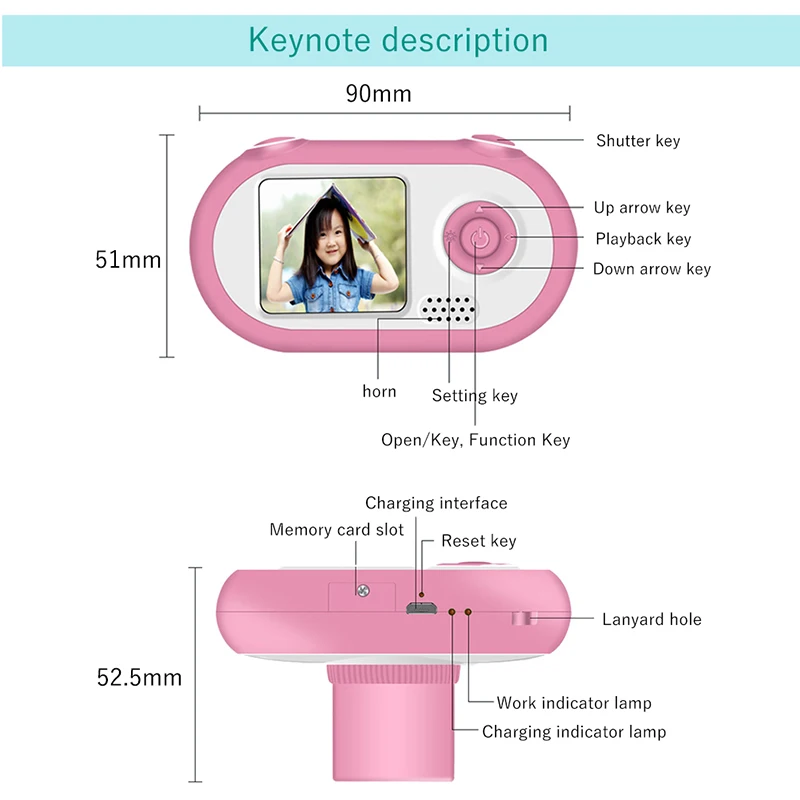 Kids Dslr Camera Full HD 1080P Portable Dslr Digital Video Camera 1.5 Inch LCD Screen Toy Camera Children Digital Camera Gift