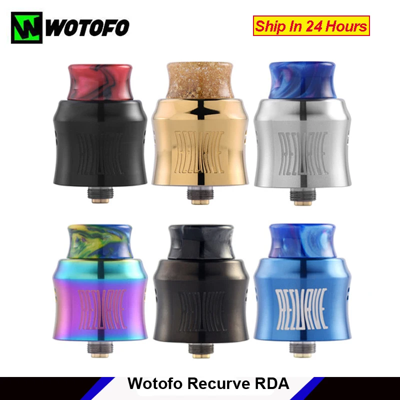 2018 New Original Wotofo Recurve RDA 24mm 510/squonk pin single coil 810 resin drip tip rebuildable dripping atomizer e-cig tank |