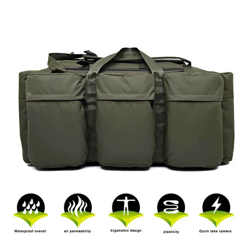  90L Large Capacity Outdoor Hiking Backpack Military Tactical Pack Camouflage Luggage Bag Camping Te