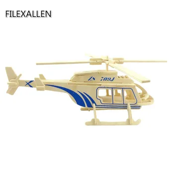 

Helicopter Wooden DIY Assembled Toy 3D Wooden Puzzle Educational Toys for Children Gifts