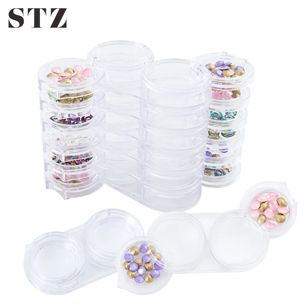 STZ Nail Art Storage Removable Boxes 12 Grid Plastic Bottle Container