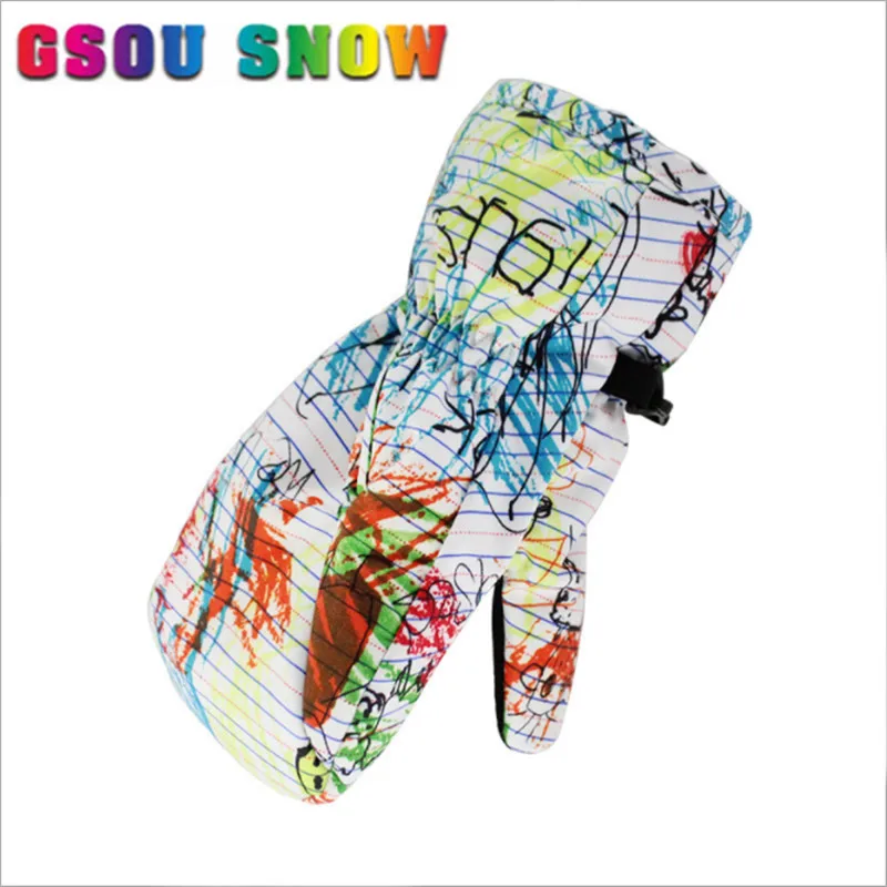 GSOU снег детские лыжные перчатки дети снег сноуборд Прихватки для мангала водостойкие зимние Лыжный спорт Сноубординг Велоспорт на открытом воздухе лыжные перчатки