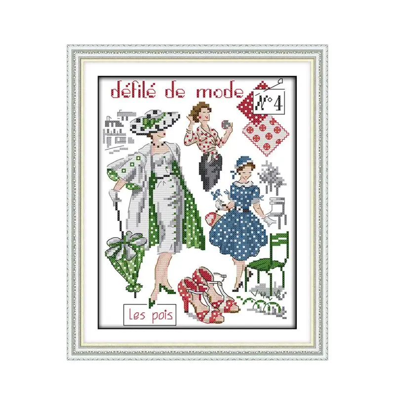 

11CT 14CT Clear Calico Embroidery Cross-stitch Kit Fashion Model Simple Small Size Manual diy Furniture Sewing Painting