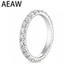 AEW 14k White Gold 1.8mm DEF Color CVD HPHT Lab Grown Diamond Eternity Wedding Band  for Women Ladies Ring 1