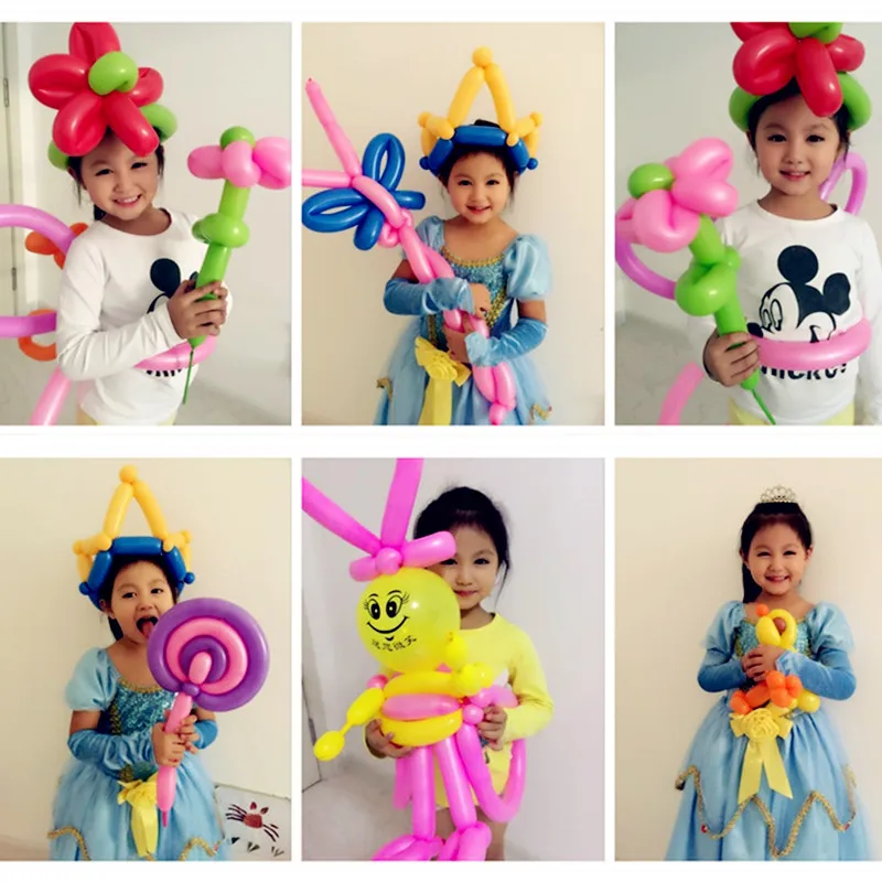 

500pcs Thicken 10 color 1.5g magic balloo Long Shape Latex Balloons Assorted Colors Wedding Birthday Holiday Decoration