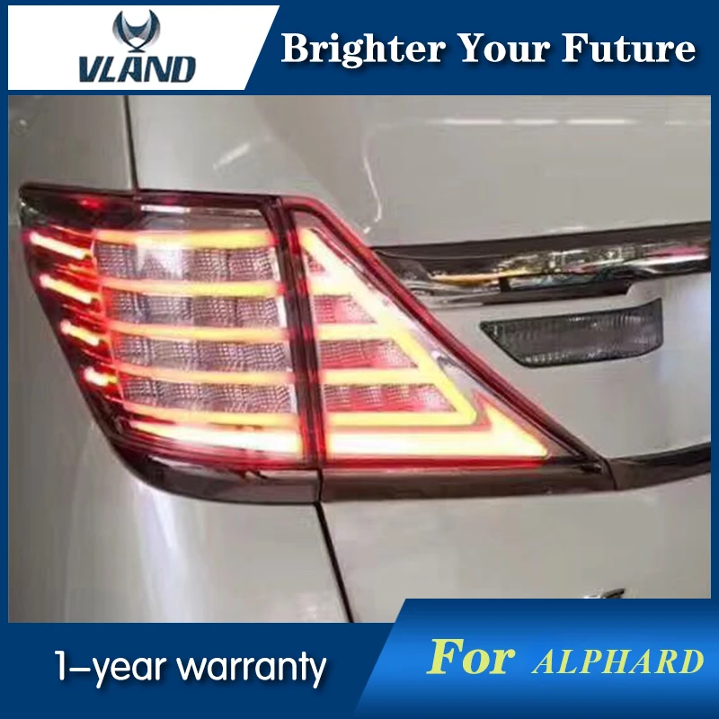 

2Pcs LED Tail light for Toyota Alphard 2008-2014 Vellfire Taillight Back Lamp LED Smoke Black