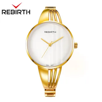

REBIRTH Top Brand Luxury Simple Steel Strap Gold Bracelet Watch Women Casual Ladies Wrist Watch Quartz Clock Female Antique New