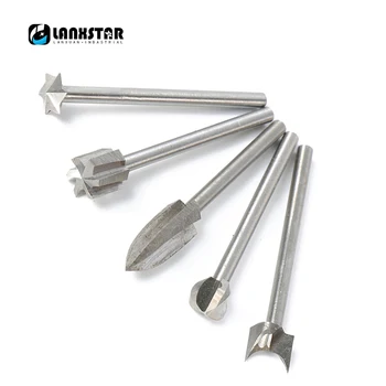 

New Type 5PC Carving Tools HSS Wood Engraving Chisel Knife Hand Drill Grinding Head 8MM Set D Type Woodworking Chisel Cutter