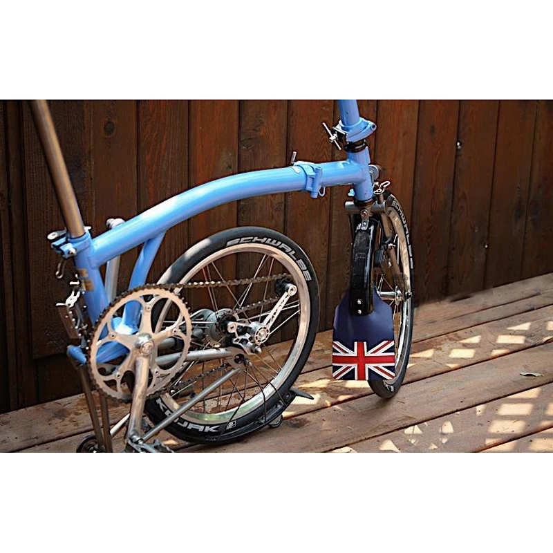 Велосипед крыло для brompton складные велосипед ручной кожа крыло спереди + сзади британский флаг грязи аксессуары велосипед аксессуары
