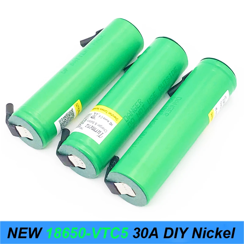 Новый оригинальный 30 амперный разряд 3 7 V US18650 VTC5 с полосой 2600mAh аккумуляторные