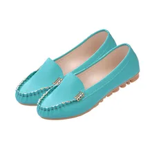 Обувь на плоской подошве женские лоферы Повседневная кожаная обувь кроссовки моды Весна, лето, Осень Новые однотонные без шнуровки Дамская обувь