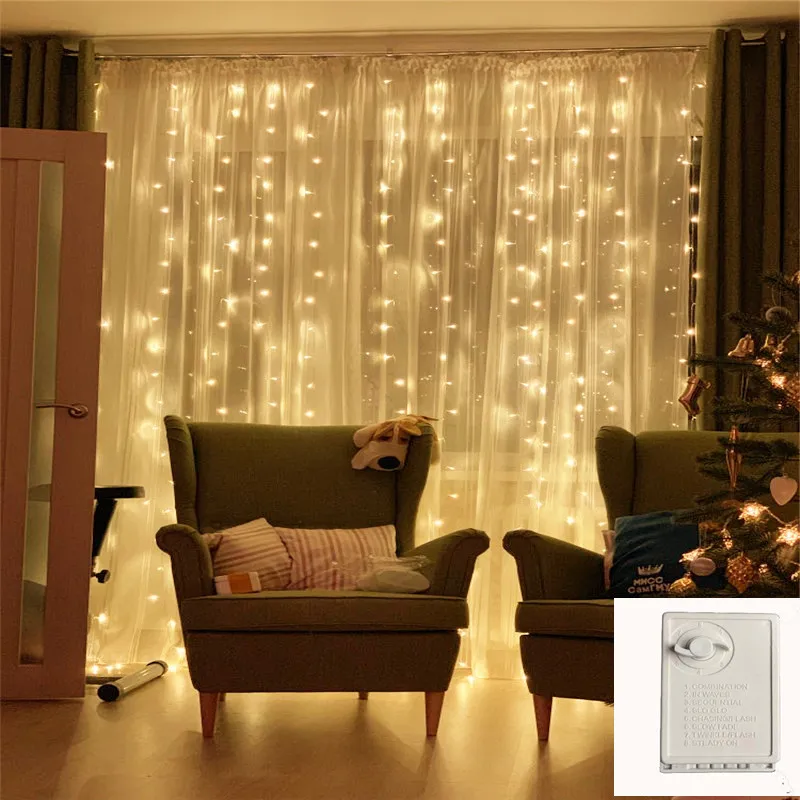 

2x2M icicle 180led curtain string light fairy light Christmas light with Memory function for Wedding home garden party decor