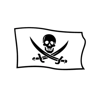 

HotMeiNi 10.5cmx18cn Jolly Roger Flag Car Sticker Pirate Captain Window Decal Oem Cartoon The Whole Body Car Sticker