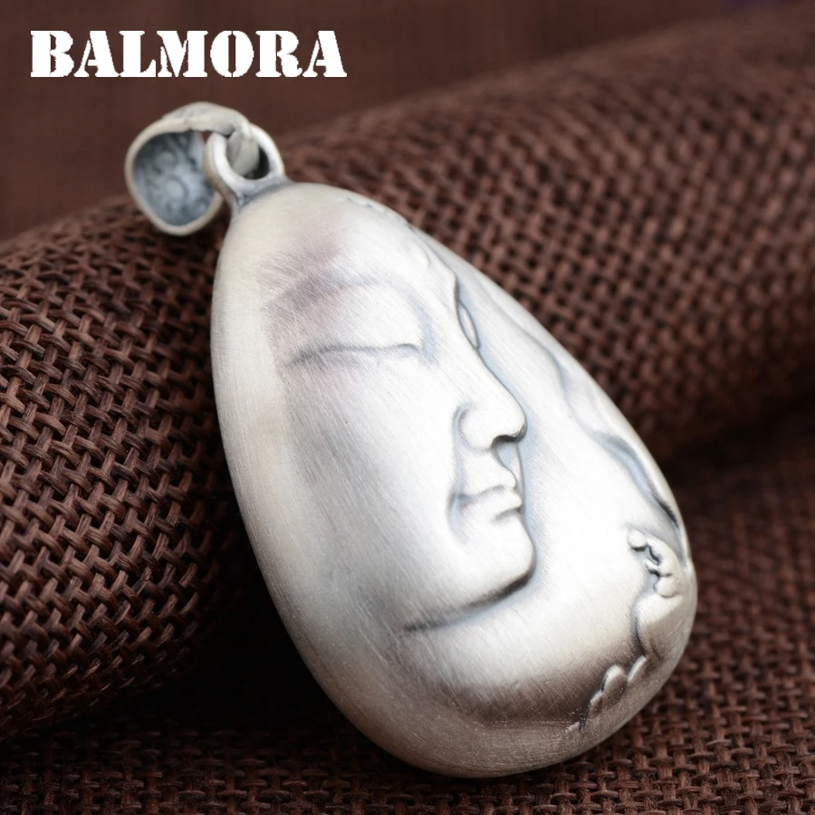

BALMORA 999 Pure Silver Buddha & Lotus Flower Pendants for Women Men Buddhistic Jewelry Accessories Without a Chain SY13294