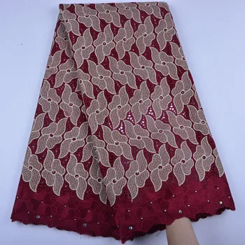 

Nigerian Lace Fabrics 2019 African Swiss Voile Lace High Quality Red French Swiss Voile Lace in Switzerland For Wedding S1383