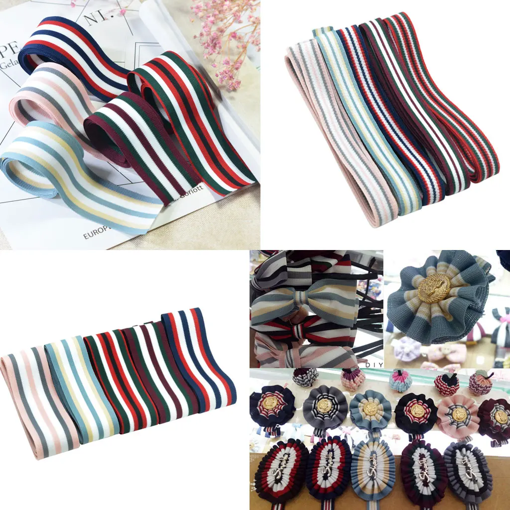 5 Rolls 91cm Stripe Pattern Knit Lace Ribbon Trims DIY Sewing Crafts DIY Sewing Ribbon Decoration