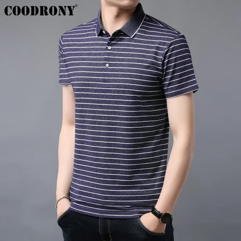 COODRONY, хлопковая футболка, мужская, летняя, крутая, короткий рукав, футболка, Homme, уличная мода, полосатый дизайн, Повседневная футболка, мужская, S95068