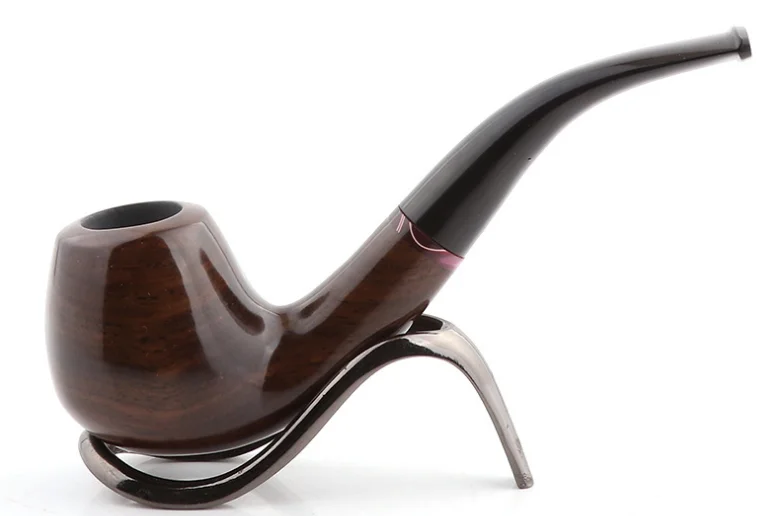 

Top Grade Wooden Pipe 9mm Filter Tobacco Pipe Sickle Style Smoking Pipe with tools Handmade Ebony Wood Pipe Smoke Accessory