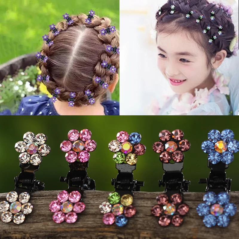 Шпилька для волос с цветочным орнаментом и стразами 12 шт./комплект|hair accessories|hair - Фото №1