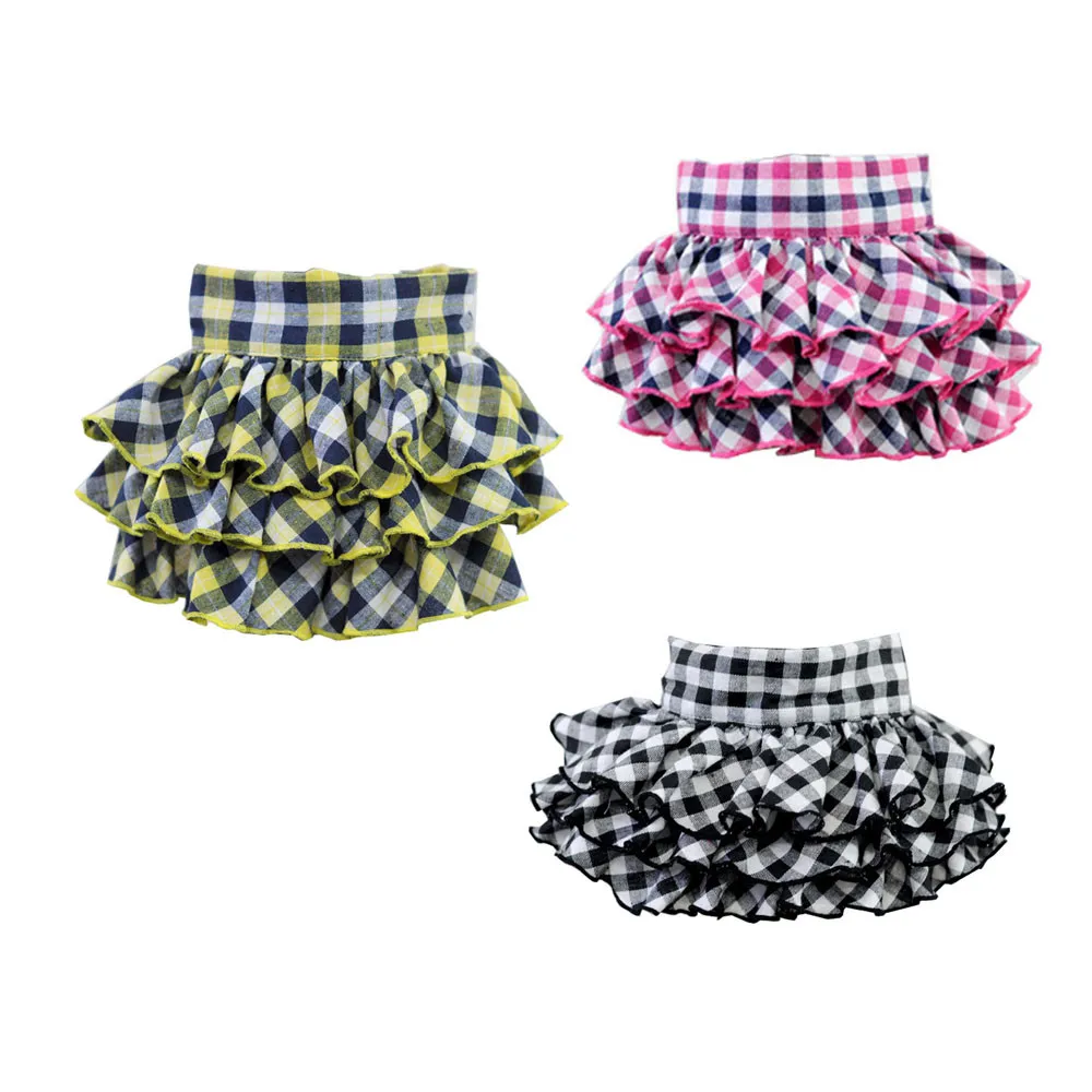 New Arrival Dog Cloth Cute Plaid Short Skirt Style Pet Dogs Dress Small