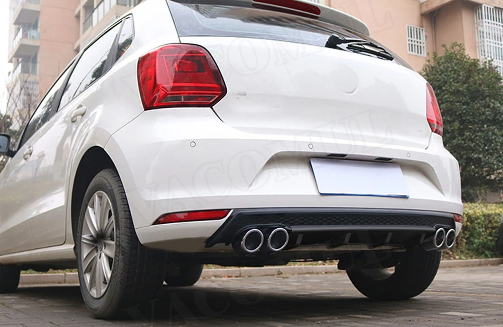 Высокое Качество PP задний спойлер диффузор для Volkswagen VW Polo стандарт- не для GTI защита заднего бампера