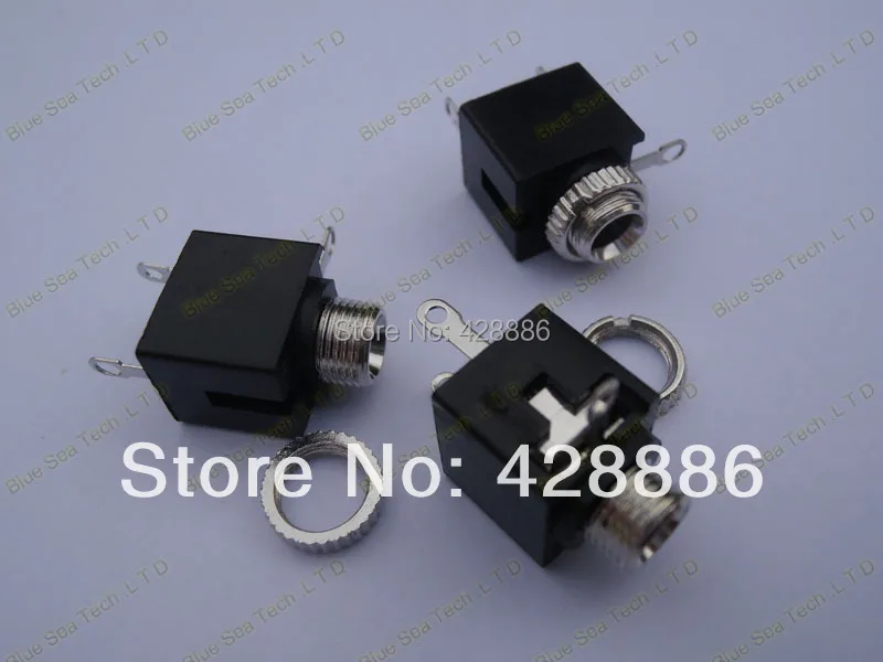 40X 3 5mm Headphones earphones Stereo Jack Socket Switch With nut PCB Panel Mount Chassis Free Shipping