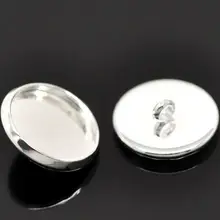 Серебряные украшения doreenbeads Кабошон Настройки крышки кнопки 14 мм(подходит 12 мм), продается в упаковке 50