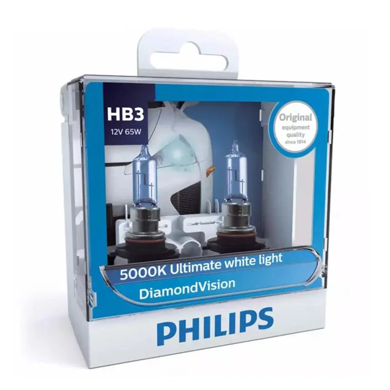 Philips H1 H4 H7 H8 HB3 HB4 H11 9003 9005 9006 12 В Diamond Vision 5000K автомобильный галогенный головной
