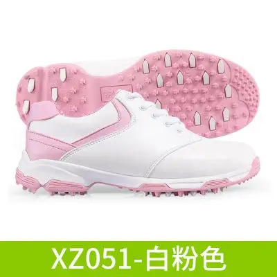 PGM/Новинка; первый слой из кожи; женские запатентованные Нескользящие туфли для гольфа; спортивная обувь; Ультралегкая водонепроницаемая обувь - Цвет: 2
