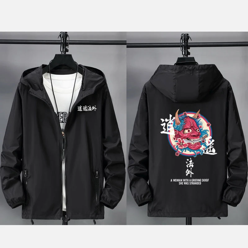 2019 Fashion Summer Thin Jacket Men Streetwear Hip Hop Print Mens Jackets Plus Size 6XL 7XL HZ015