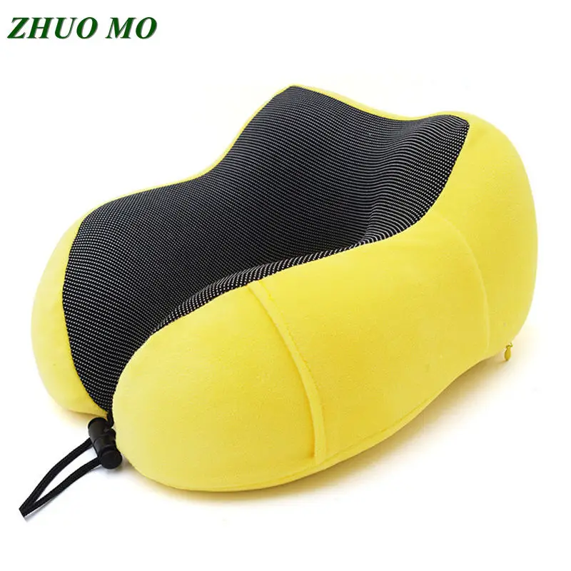 1PC U Shaped Memory Foam Neck Pillows Soft Slow Rebound Space Travel Pillow Solid Neck Cervical