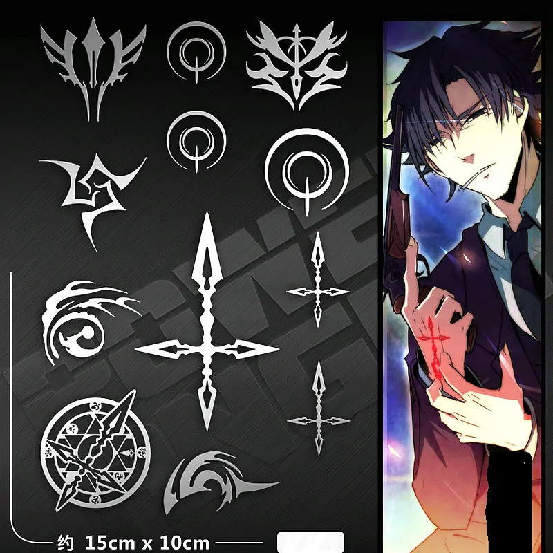 10pcs/set Anime Sticker Toy Fate Zero Fate Stay Night Waterproof Children DIY 3D Metal Sticker Toy For Phone Laptop Stickers