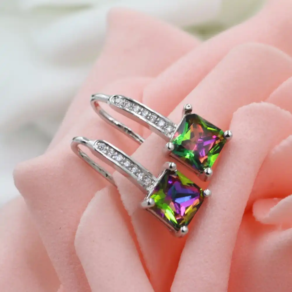 Женский деньги декор циркон серебряные серьги кольцо Женщины Серьги 7 цветов хрустальные серьги характер Шарм Серьги