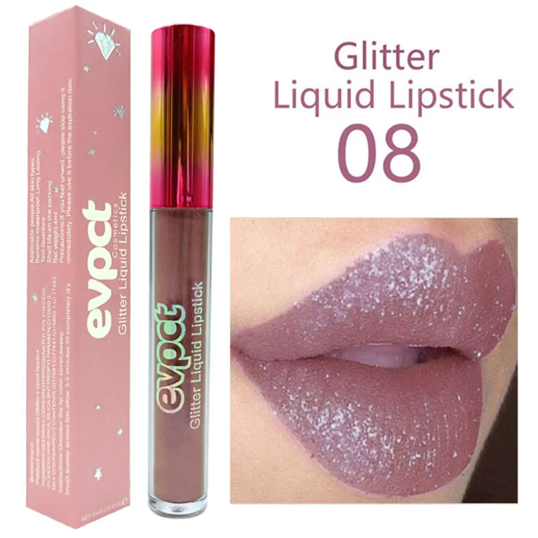 Shellhard 15 Colors Diamond Glitter Glossy Makeup Liquid Lipstick Matte Changed Metallic Lipgloss Shiny Sexy Lip Gloss