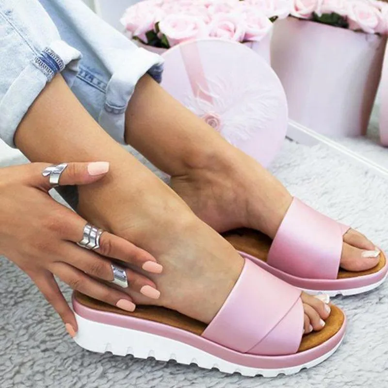 

2019 Women Slippers Orthopedic Bunion Corrector Sandals Summer Wedges Sslipper Flip Flops Casual Flat Sandal Shoes E262