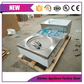 

Free shipping 35 cm round pan and 4 tanks fried ice cream machine with R410A