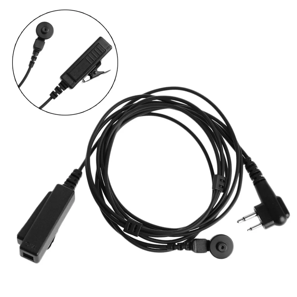 2 Pin PTT MIC Headset Covert Acoustic Tube In ear Earpiece For Motorola